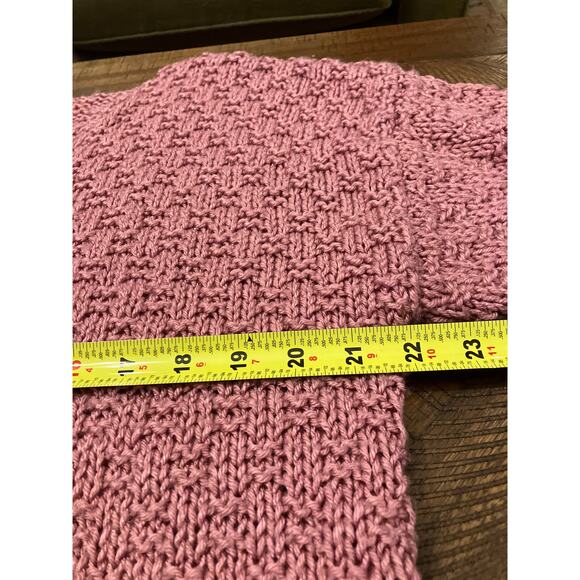 Handmade Crochet Sweater by Micky Roberts Pink Multicolor Striped Women’s Large - Picture 6 of 6